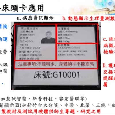 電子紙病床床頭卡